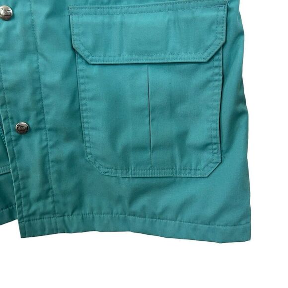 Vintage Woolrich Small Jacket Wool Plaid Lined Blue Snap USA Made Womens - Picture 11 of 16